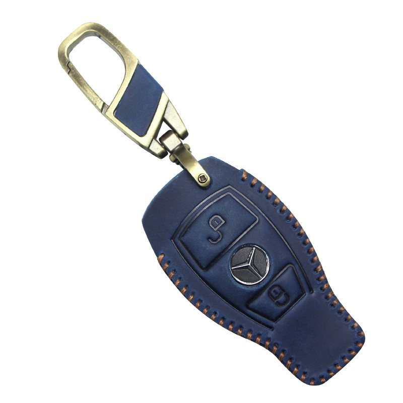 Case Pelindung Remote Kunci Mobil Keyless Bahan Kulit Untuk Mercedes Ben
