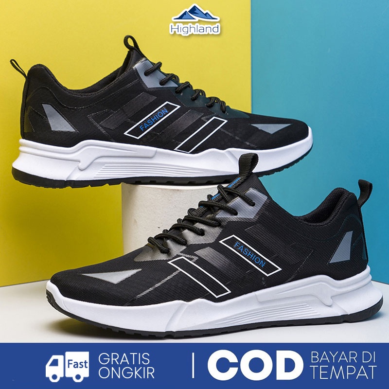 Highland Sepatu Pria Tali Sepatu Running Sneakers Sepatu Kasual MR219