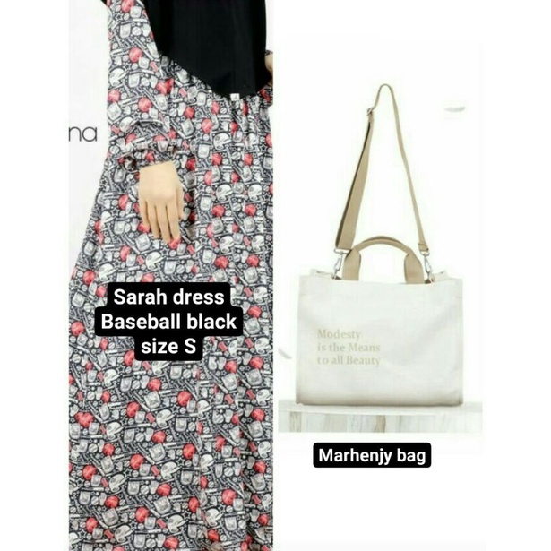 Sarah dress-baseball black S bundling marhenjy bag by Atelier Angelina