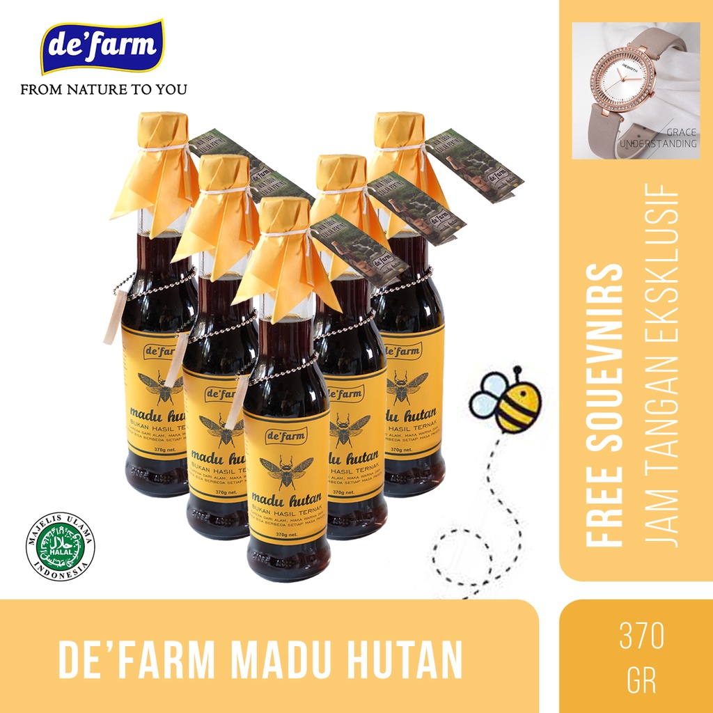

De'farm Madu Hutan 370gr / Madu murni 100% - Paket 5 Botol
