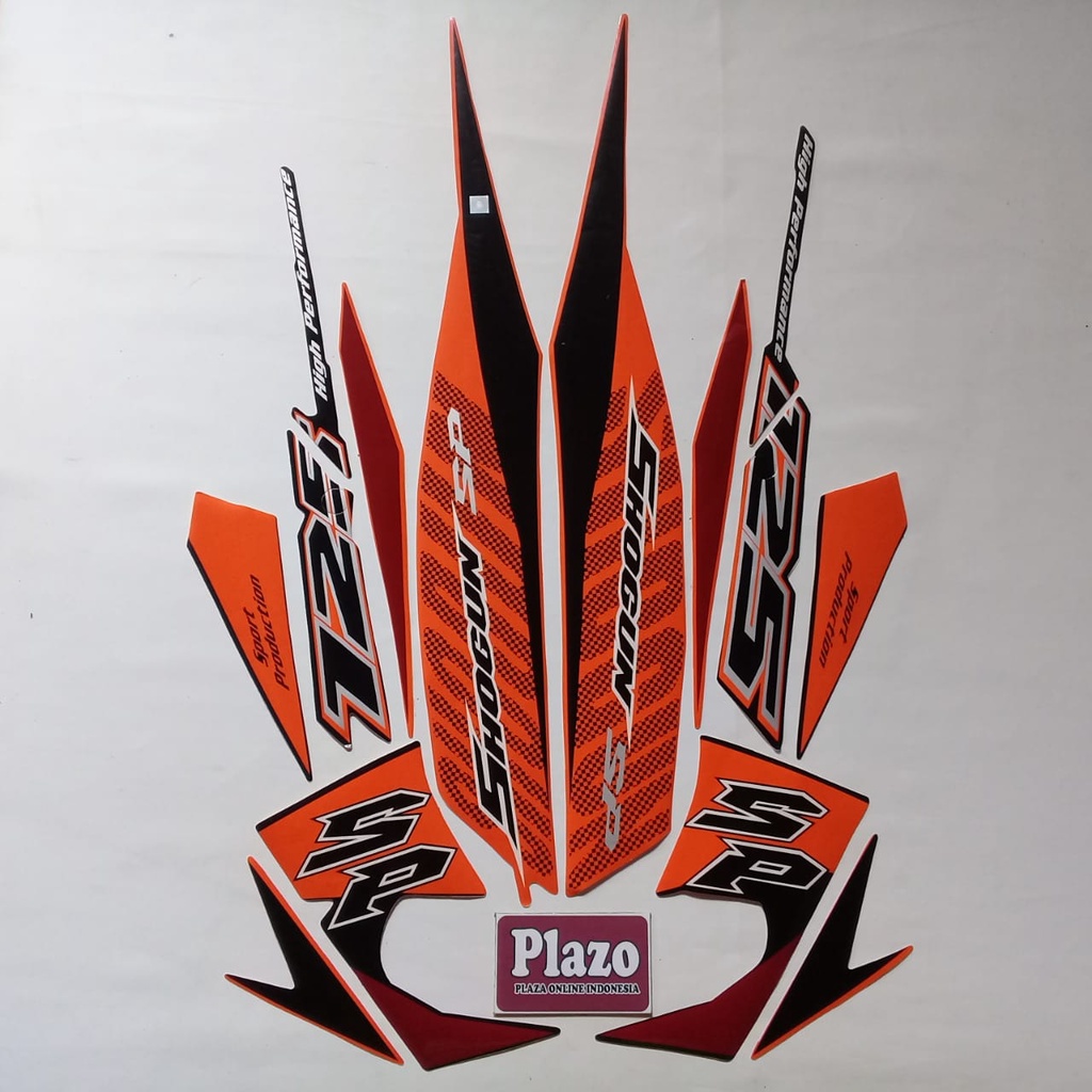 Sticker striping lis body motor suzuki shogun sp 125 2008 orange