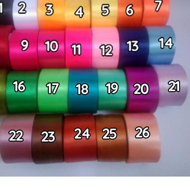 

Terbaru 10.10 PITA SATIN 2 INCH (5CM) PER ROLL / PITA KAIN / BAHAN BUNGA DIY