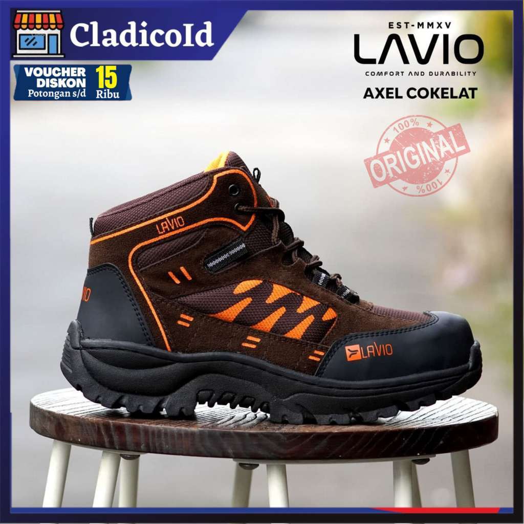 Sepatu Pria Safety Boots Ujung Besi Kerja Lapangan Outdoor Mendaki Gunung Mood Booster Model Terbaru Original Sefty Shoes LAVIO Axel