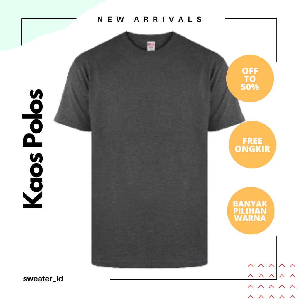 Kaos Polos Pria Wanita Lengan Pendek Cotton Combed 30s