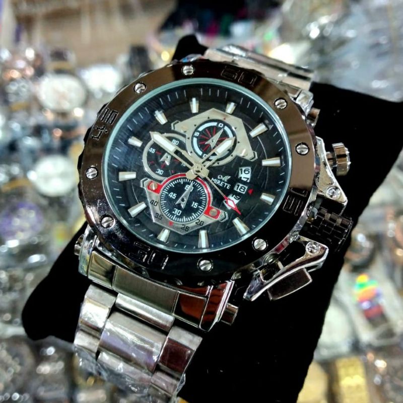 jam Tangan Pria Terbaru Mirete Original // Tahan Air Model Quartz Free Box // Exclusieve //Strap Stainliss Steel