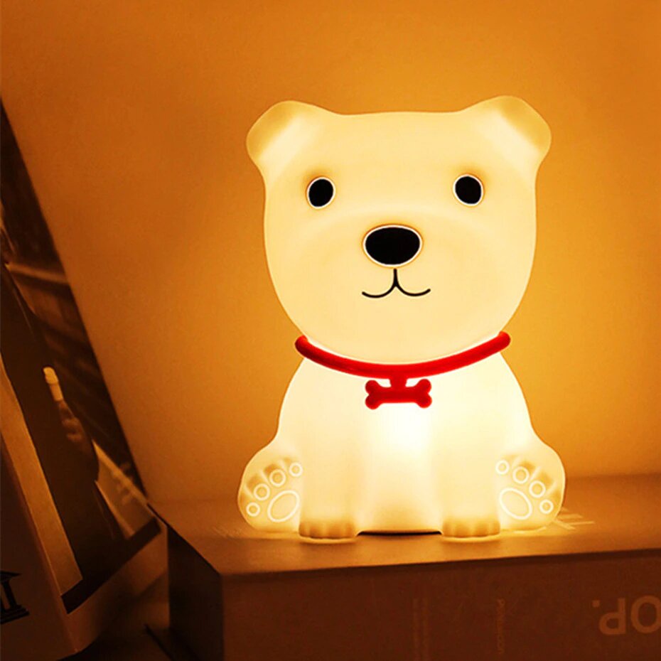 Lampu Tidur Malam Anak Sensor Gerak Model Cute Dog With Remote Control