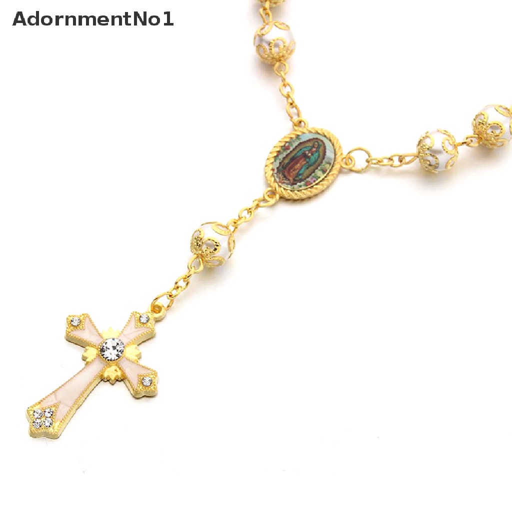 (AdornmentNo1) Gelang Tangan Manik-Manik Motif Yesus Warna Emas Untuk Wanita / Hadiah