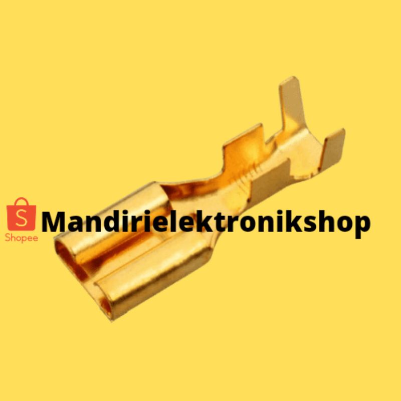 Skun Kabel Besar Female F-2.5 2.5mm Kuningan
