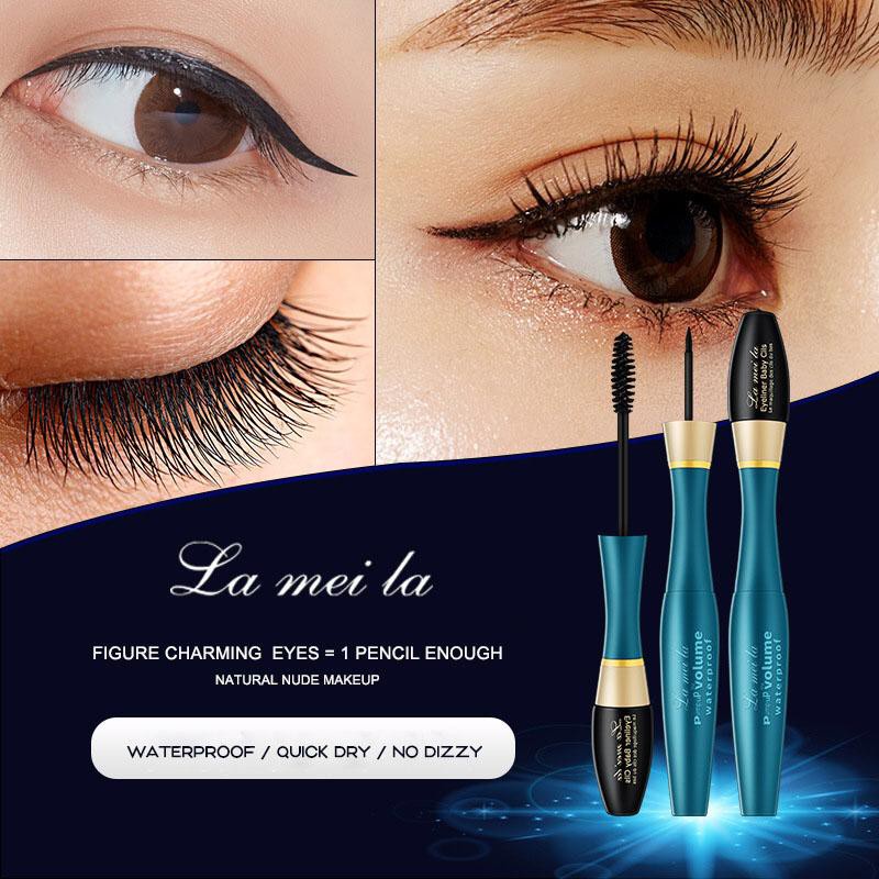 Lameila 3D Volume 2 in 1 Mascara and Eyeliner Waterproof CJR 746