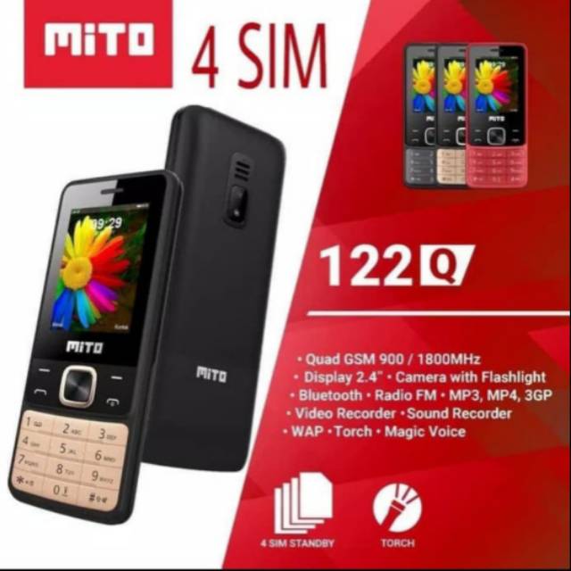 MITO 122Q 4 SIM STANBAY 100%ORIGINAL GARANSI RESMI