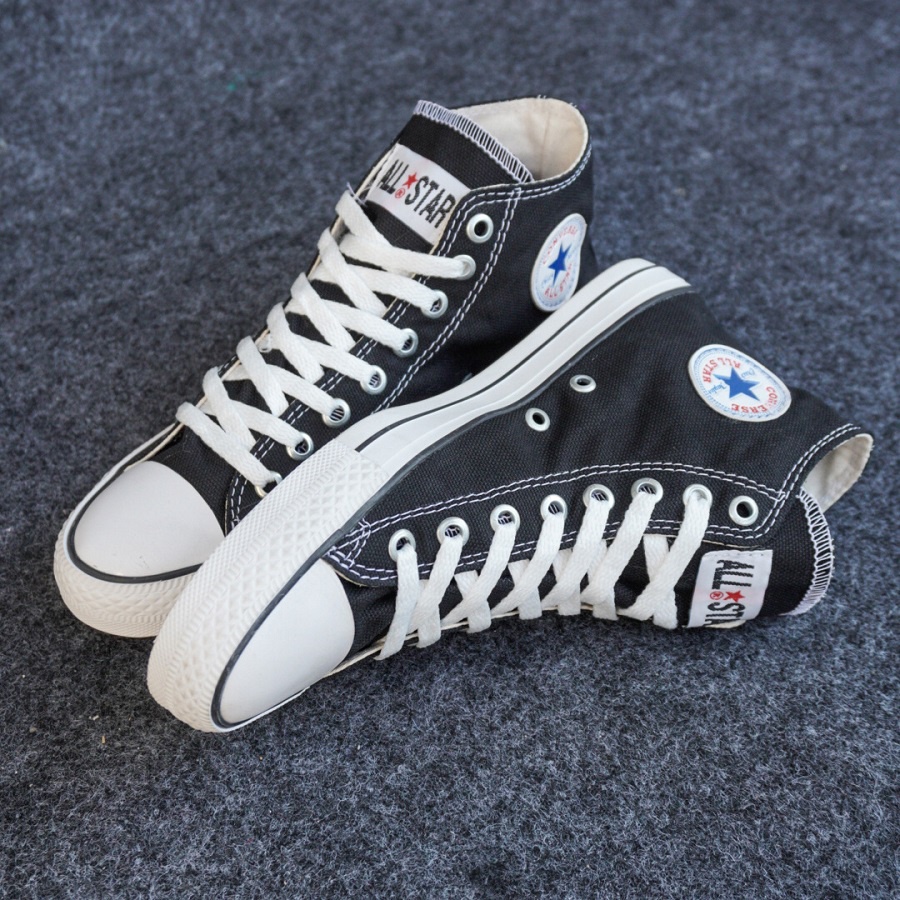 (MURAH PARAH ) Sepatu Converse Sneakers Fashion Pria High / Black White Sepatu Sekolah Kasual Terlaris COD