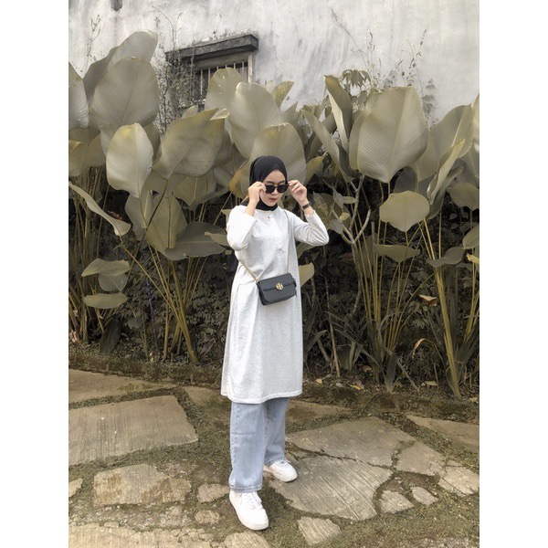 BEFAST - ZFS OOTD Wanita Dress Tunik / SYAIRA BUTTON TUNIK / Tunik Muslimah / Tunik Lengan Panjang / Fashion Wanita Hijab Terbaru / OOTD Remaja kekinian / Tunik Panjang Polos / Tunik Casual/Formal