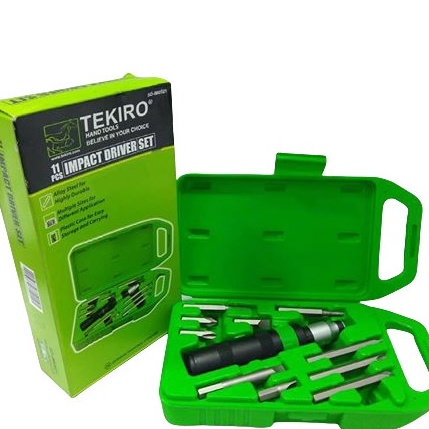 Obeng Ketok Set isi 11pcs Tekiro / Impact Driver Set/Obeng Ketok Tekiro Set Getok Impact Driver Screwdriver 11Pcs