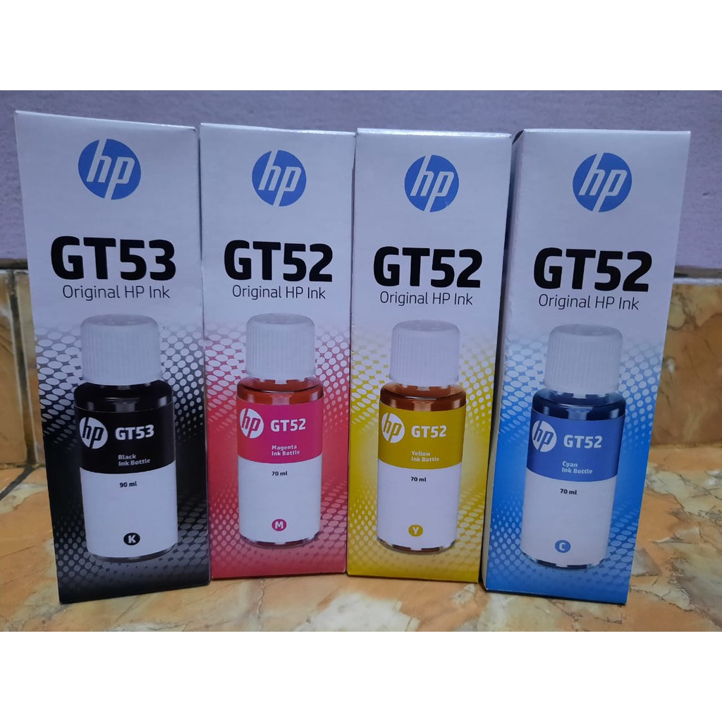 Tinta HP GT53 Black GT52 Cyan Magenta Yellow