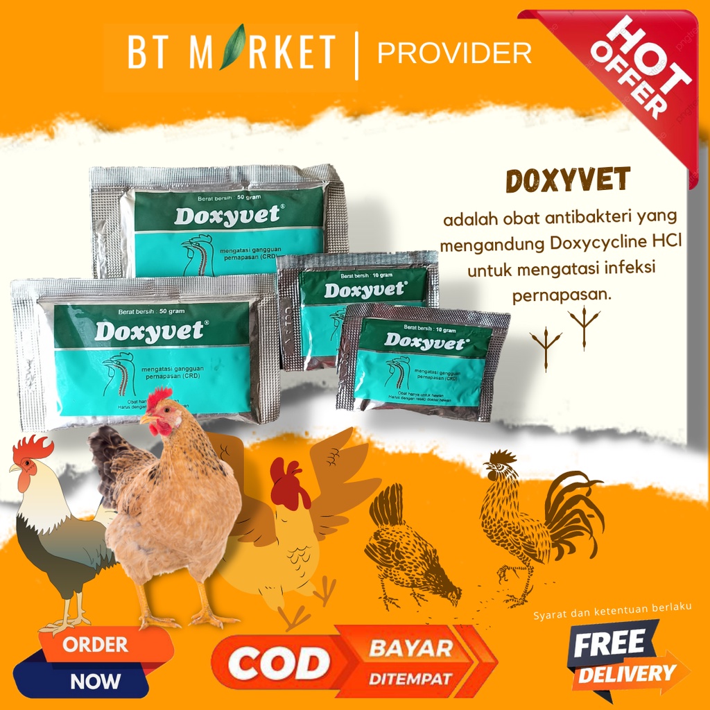 Doxyvet 50 Gram Obat Ngorok Ayam Gangguan Pernafasan CRD