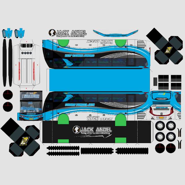 Lembaran papercraft bus stj i nerazurri