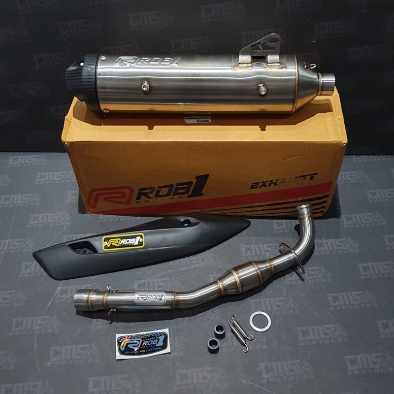 Knalpot Rob1 Robi Full System Type V Caps Stainless Yamaha All New Nmax 2020 Aerox 2020 2021