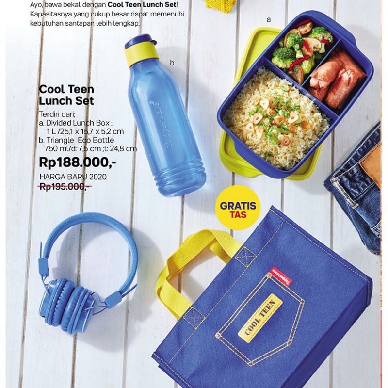 TUPPERWARE | Cool Teen Lunch Set | 1 Set Tempat Bekal
