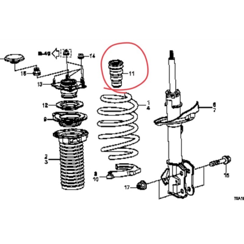 Karet Stopper Stoper Shock Shockbreaker Depan Honda CRV Gen 3 2007-2012, Gen 4 2013-2015