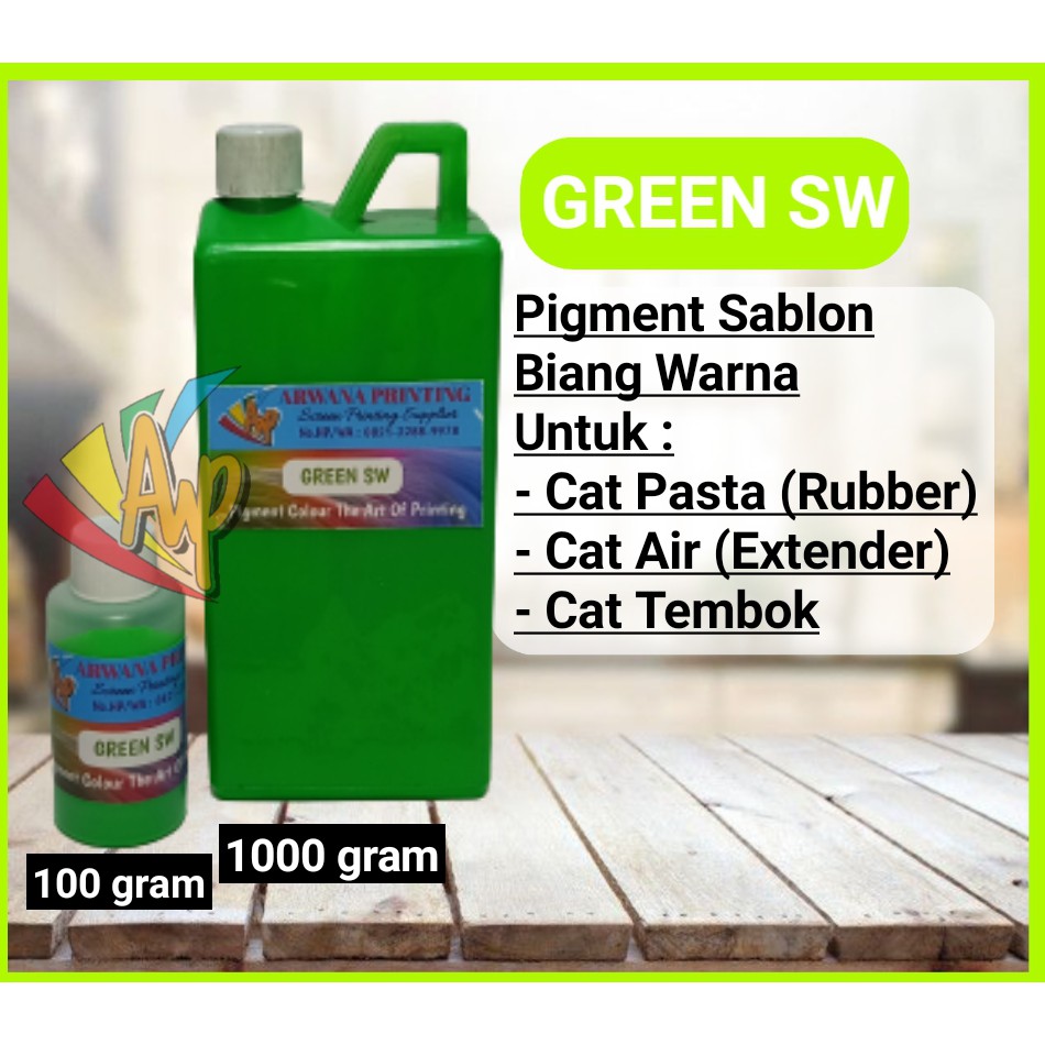 

Pigment Fluorescent Green SW Biang Warna Sablon Hijau Terang 100 Gram