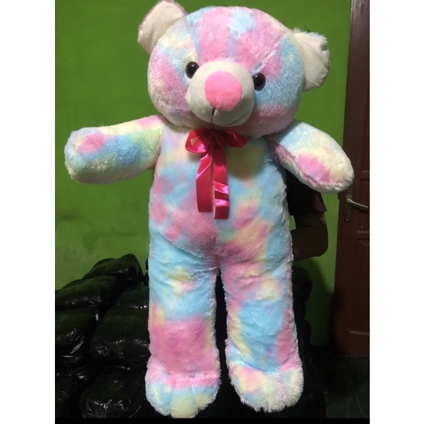 Boneka Beruang Tedy Bear Rainbow Ukuran Jumbo Extra Large Kain Bulu Rasfur Label SNI