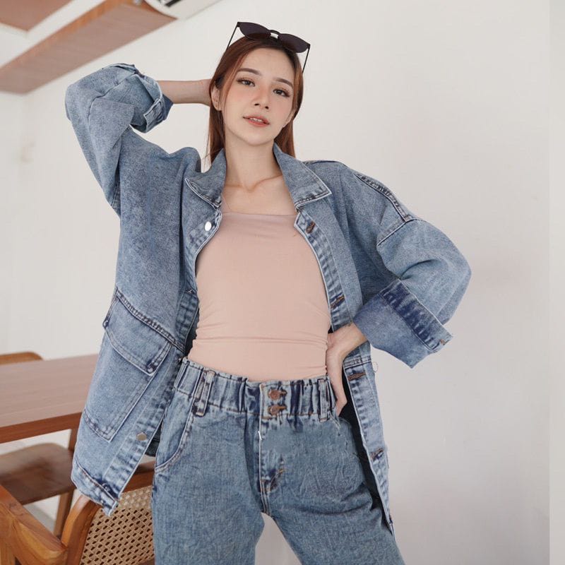 VINTAGE BAGGY JACKET DENIM OVERSIZE I JAKET JEANS JUMBO SHAKA LD 120 I JAKET OVERSIZED