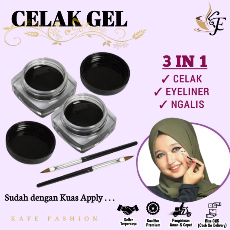 Eyeliner Muslimah Sah Untuk Sholat Celak Gel Celak Mata Hitam Halal Semi Waterproof