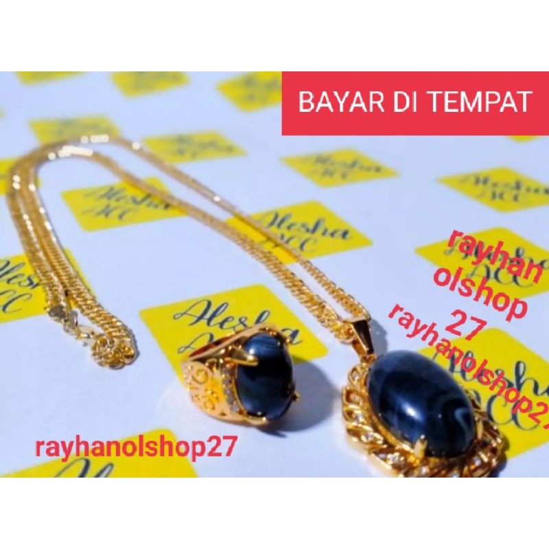 R O-27 Kalung Free Cincin Akik Hitam 0101-27