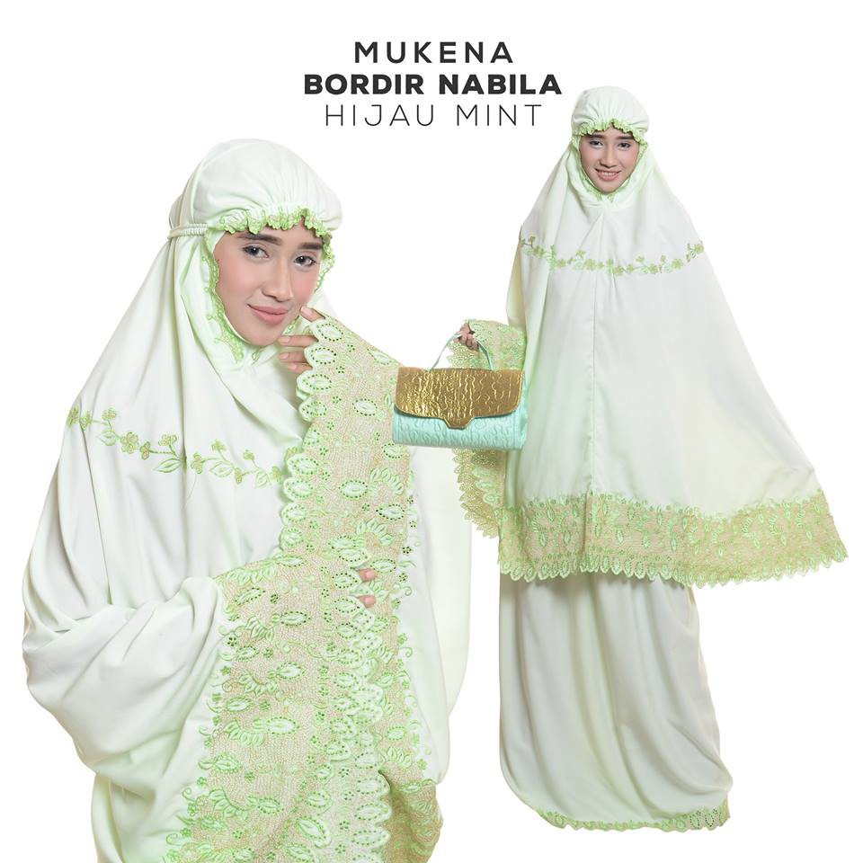Mukena mukenah Dewasa shalat Sholat adem mewah polos dan motif Bordir Nabila