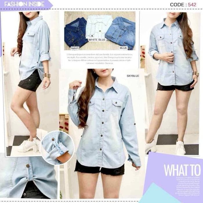 kemeja denim H-M-flanel-pink-kemeja-wanita-women-Hnm-H-m-pink-basic-shirt-longsleeve-ke B3R1