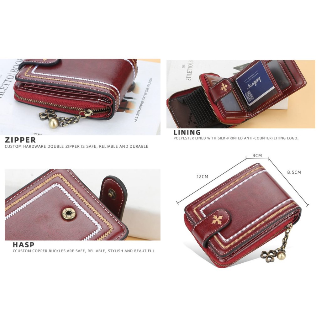 DOMPET LIPAT BAELLERRY ORIGINAL LORENA WANITA PREMIUM KOREA IMPORT KULIT KECIL MINI KARTU ORI BATAM