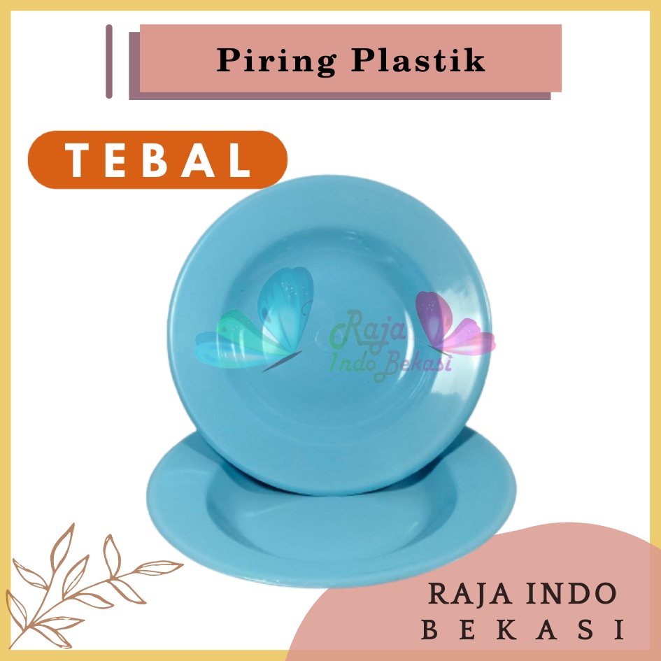 Tebal Piring Plastik 8 Inch Warna Putih Pink Biru Pastel - Piring Kecil Besar Set Makan Plastik Acara Pesta Melamin Rotan Murah