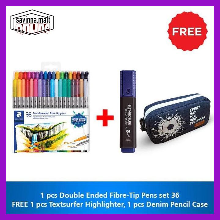 

U0Uo879- Staedtler Double Ended Fibre Tip Pen - 36Pcs Y7Ry688-