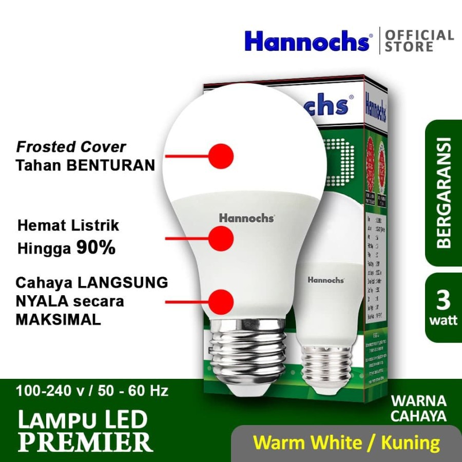 Hannochs Lampu LED Premier 3 Watt - Cahaya Kuning