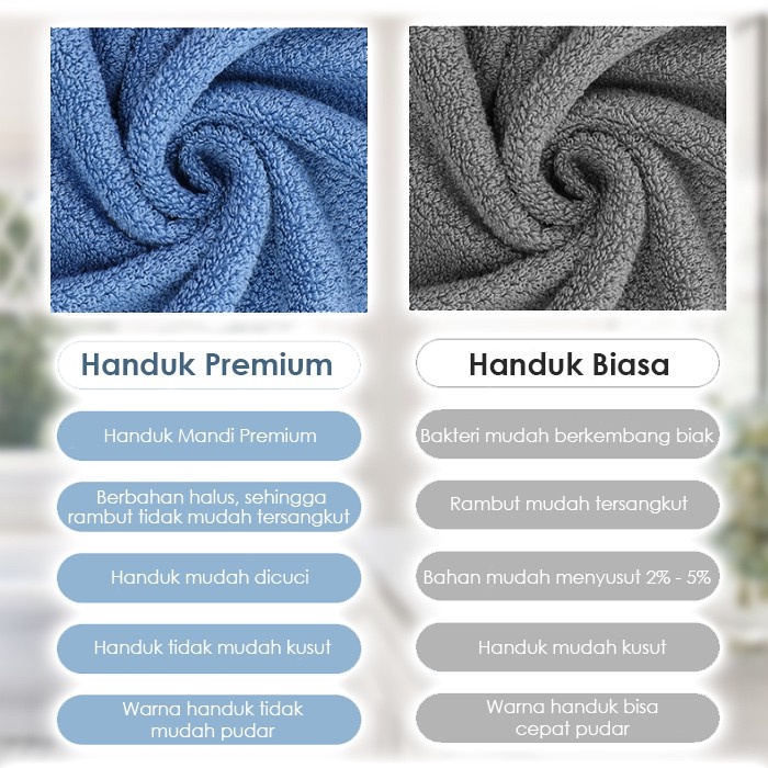 Handuk Mandi Dewasa Ukuran 70x140cm Jumbo Tebal - Handuk Mandi Premium Tebal (H12)