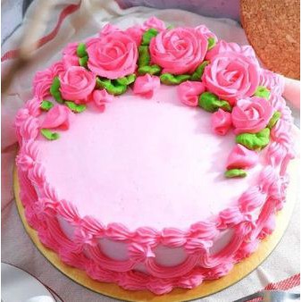 

Kue Ulang Tahun Ultah - Black Forest Bunga Pink - Free Kartu Ucapan