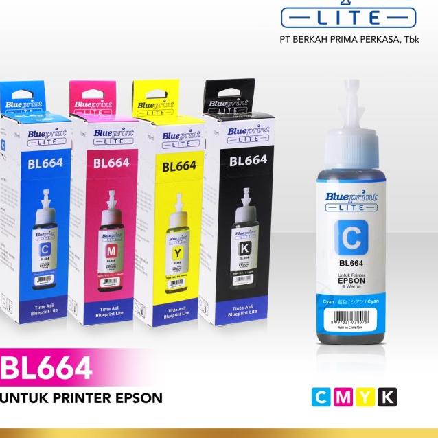 ▼ Tinta Epson BLUEPRINT Lite 664 For Printer Epson L120 , L350 - 70ml - Hitam ☛