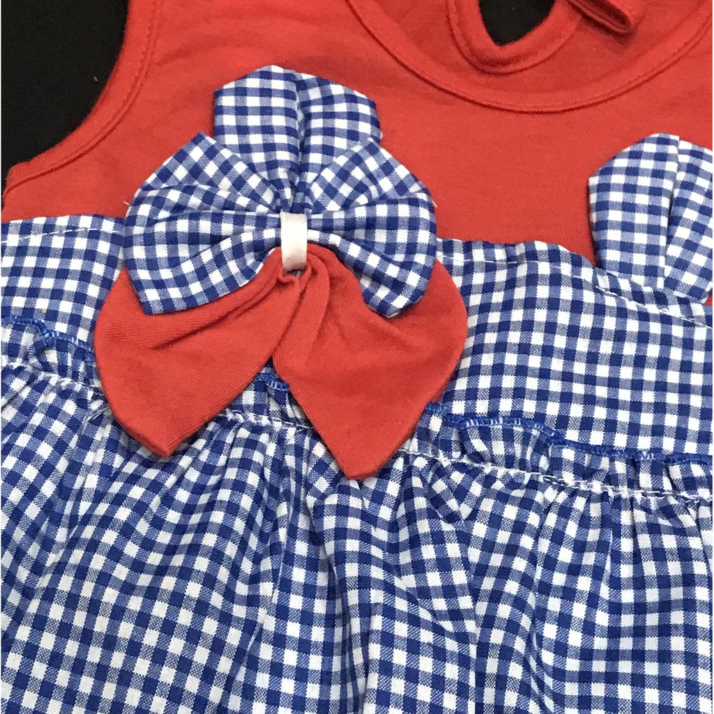 BAYIe - Baju bayi/Anak Perempuan Dress Ballon motif Pita Kombinasi PLANET KIDS usia 0 -12 bulan