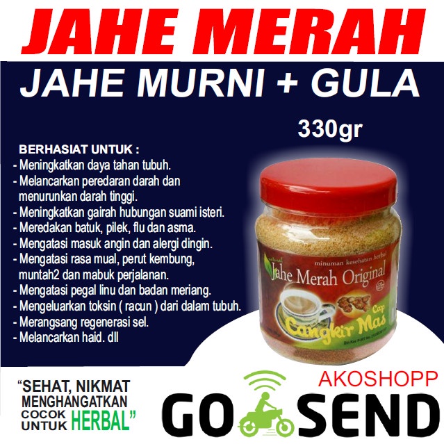

COD Jahe Merah + gula Cangkir Mas Original