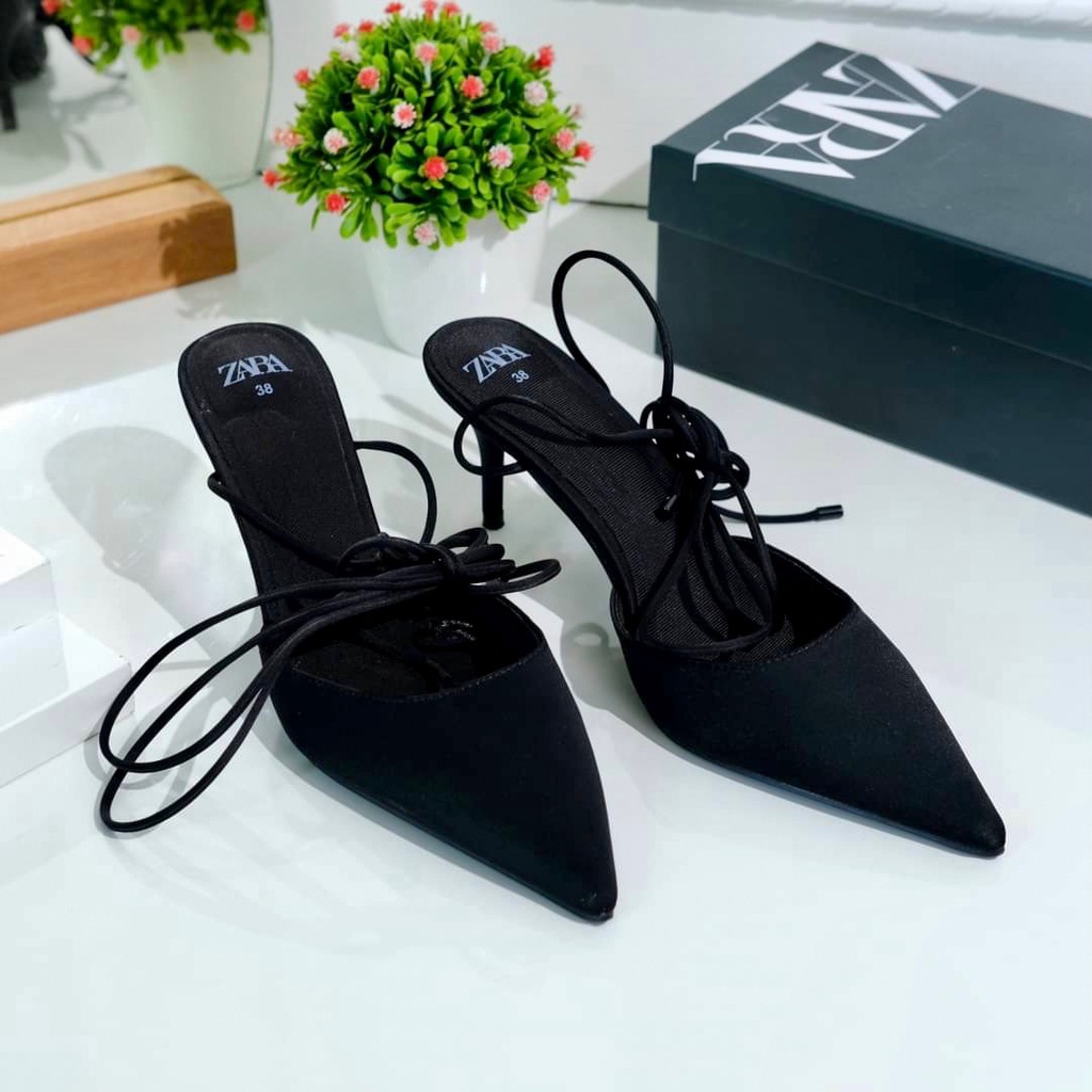 [7.7 Boombastis Sale⚡] - SEPATU PESTA WANITA ZS478 SATIN HEELS PREMIUM IMPORT