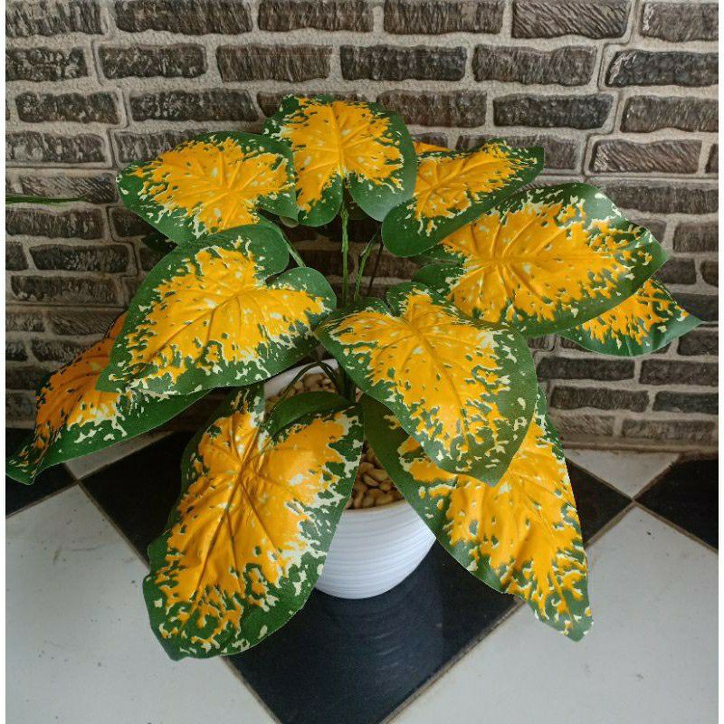 Bunga artificial bunga hias tanaman plastik keladi