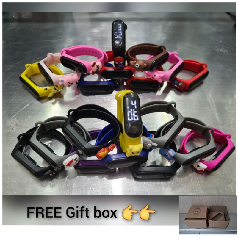 Jam Led kapsul anak karakter free gift box