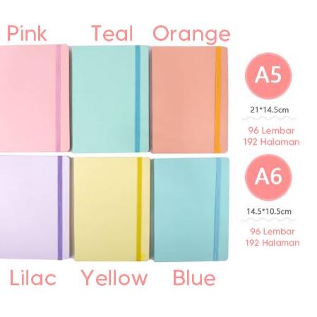 

TB Macaroon Hardcover Notebook A5 A6 / Buku Catatan Agenda Warna Pastel Lucu Macaron ➲ ➲