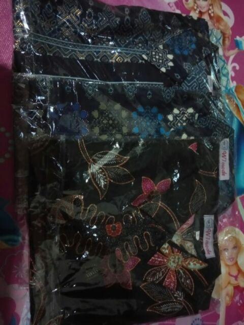 Kemeja Batik Anak Motif Ceri Hitam