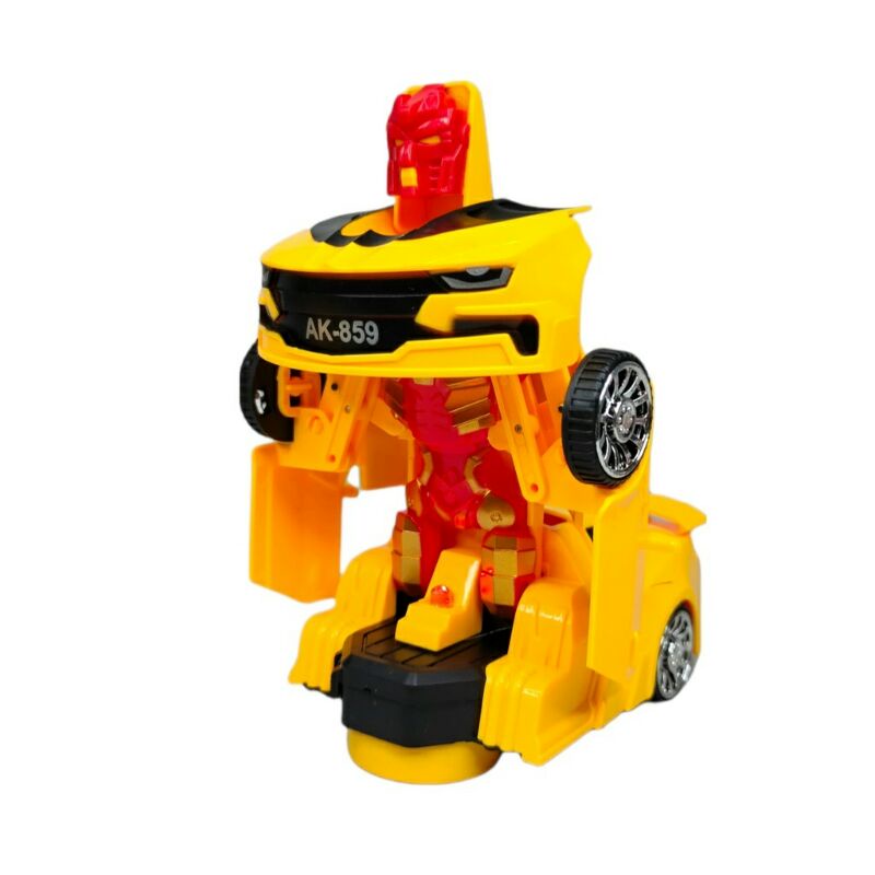 Mainan Mobil Robot Optimus Prime Bumblebee suara robot dan led