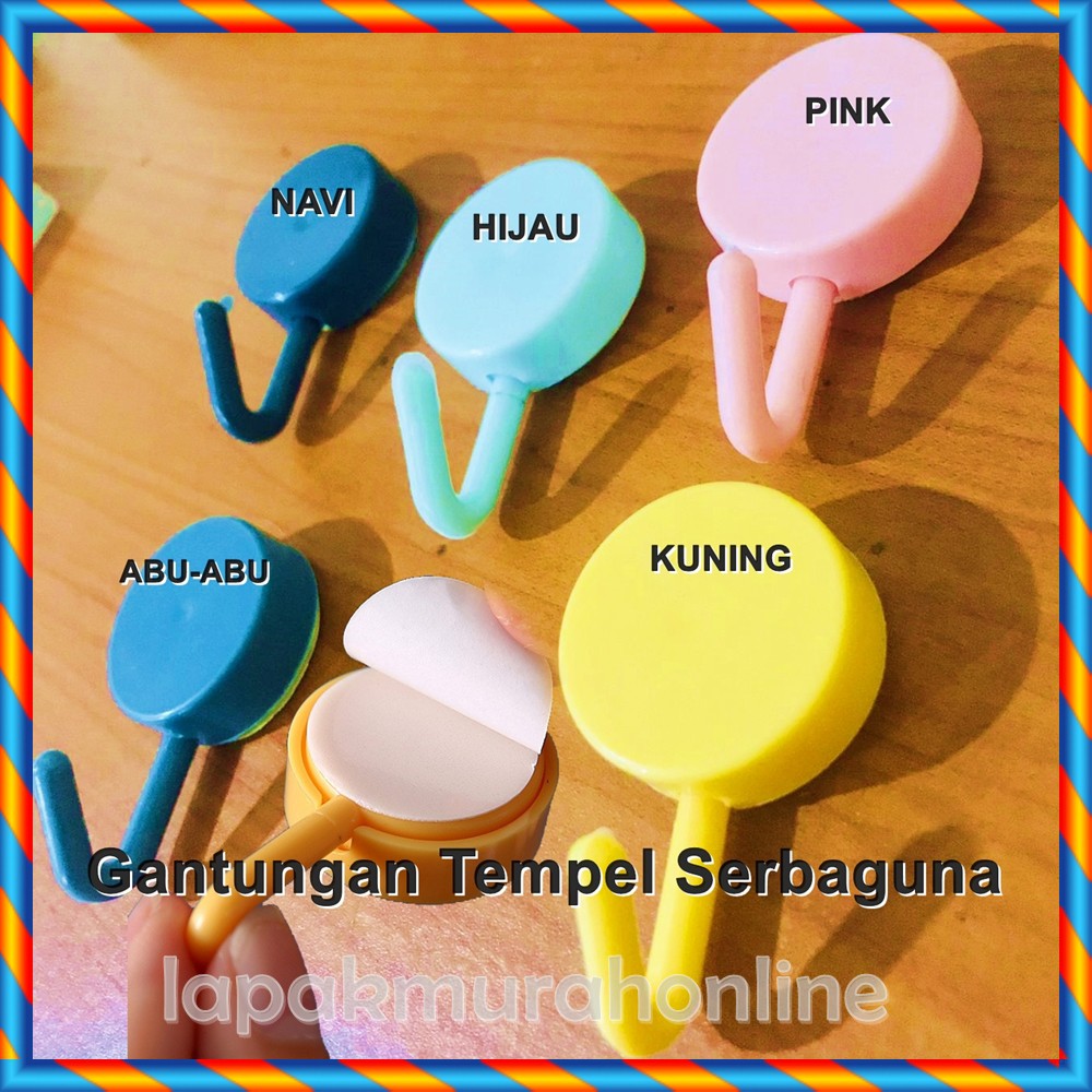 Gantungan Hook Bulat Tempel Dinding Serbaguna Kamar Mandi Dapur / Gantungan Tempel Dinding Bulat