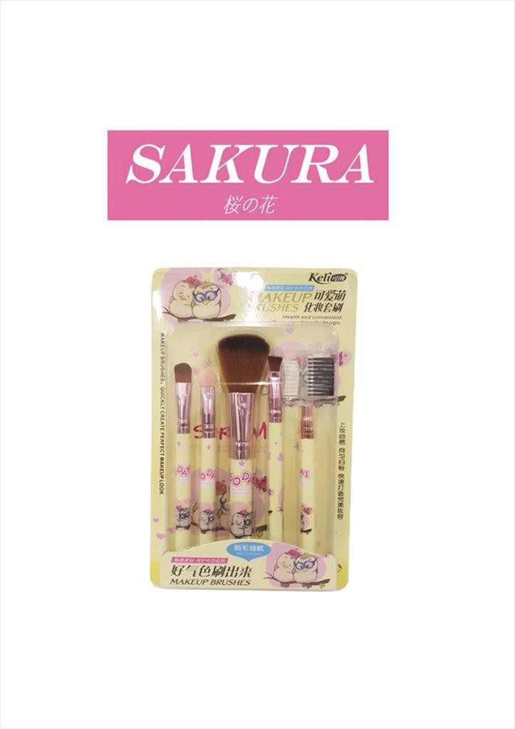 SAKURA Set Perlengkapan Kuas  Makeup 5 IN 1/ Makeup Brushes