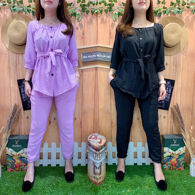 SETELAN PEPLUM BUTTON BTS 3017 / 3017-127