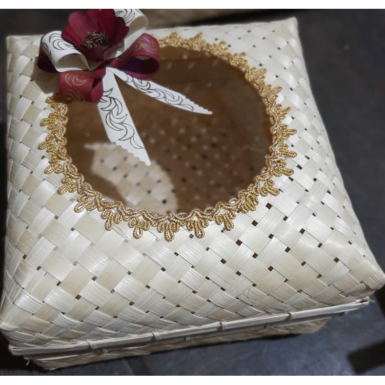 SOKASE MIKA 25 X 25 X 12 -KRANJANG PARCEL-besek unik-BOX NATAL-HAMPERS LEBARAN-KOTAK SESERAHAN