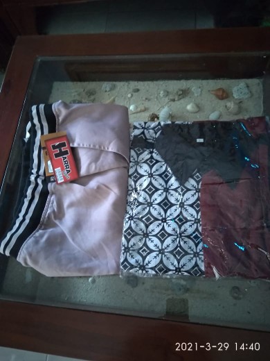 Trolis Grosir Kemeja Batik Pria Kombinasi Hitam Merah Kawung Tifbat Polmer Polhit  Lengan Pendek